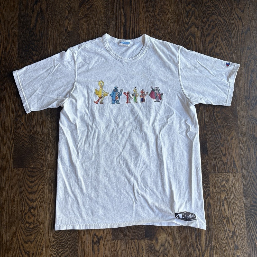 Champion Sesame Street Skeleton X-Ray Graphic Tee White Blank Slate XL Y2K